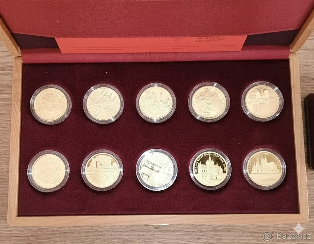 Sada zlatých mincí PROOF Městské památkové rezervace