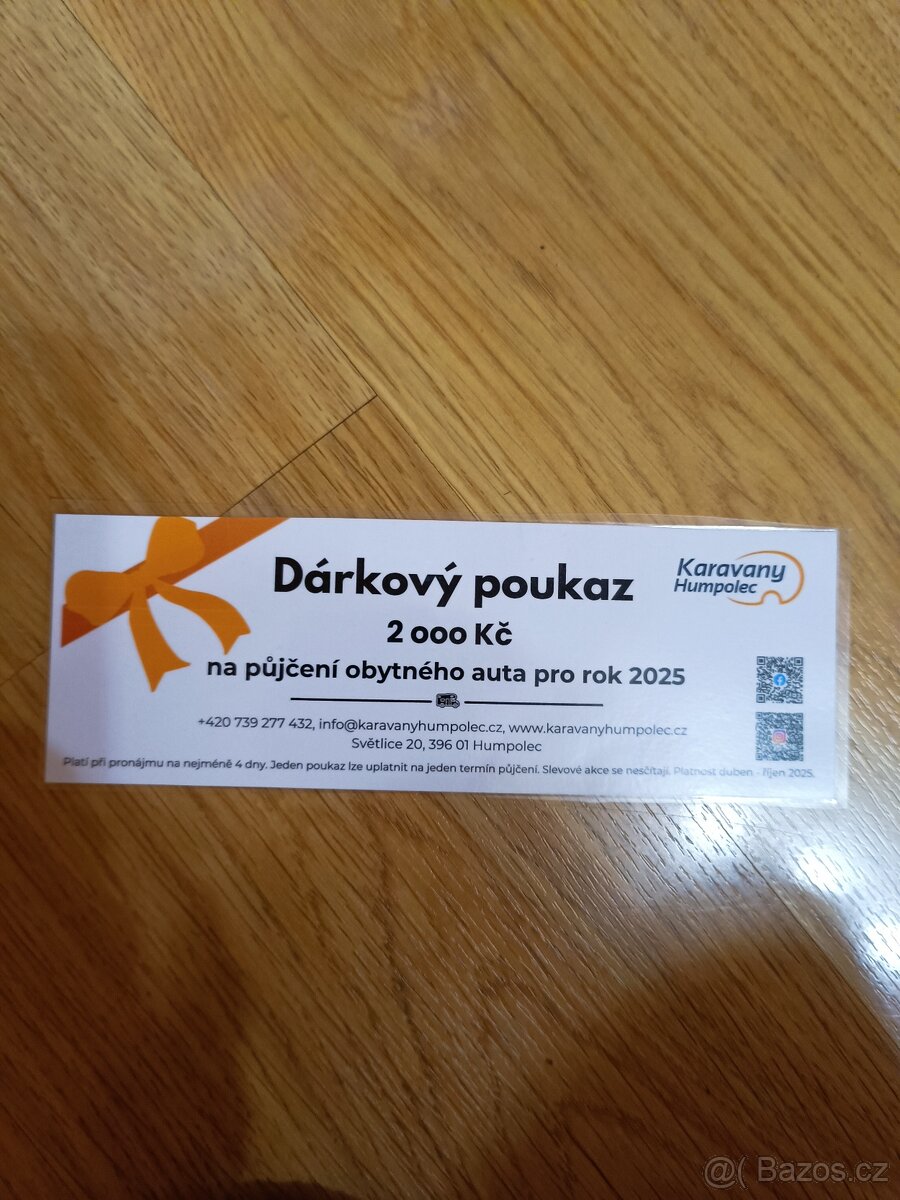 Poukaz na zapůjčení karavanu