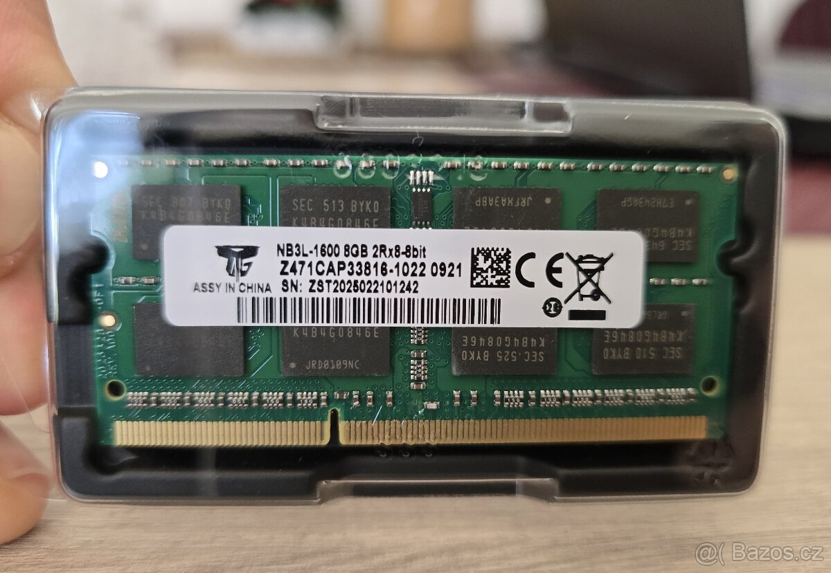 Paměti RAM do notebooku DDR3 8GB 1600Mhz CL11