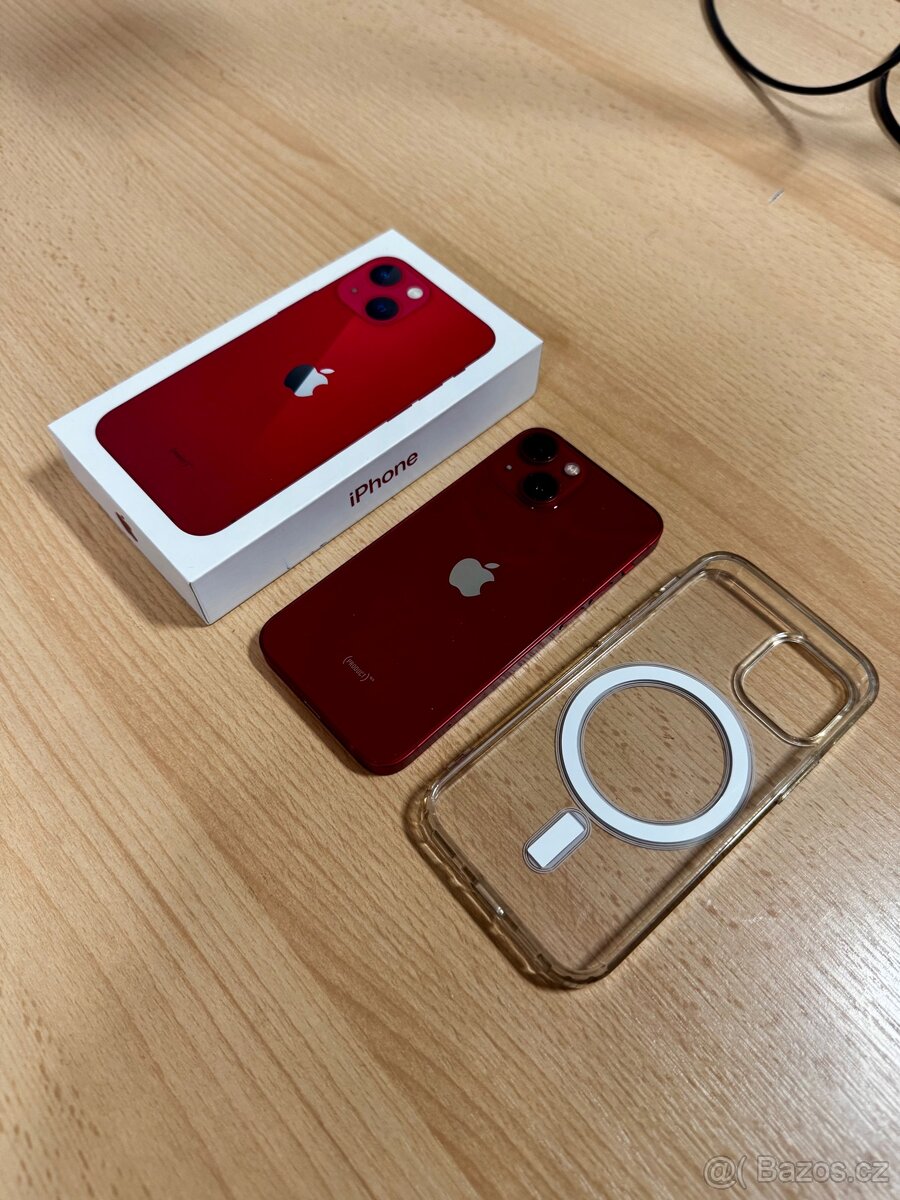 iPhone 13 mini RED 256 GB – jako nový, 100% baterie