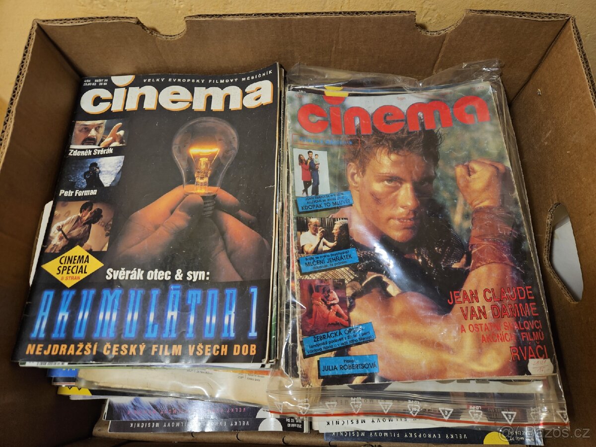 Retro filmové časopisy Cinema z devadesátek