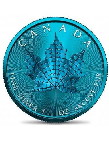 investiční stríbro - Canada maple leaf Blue Mosaic