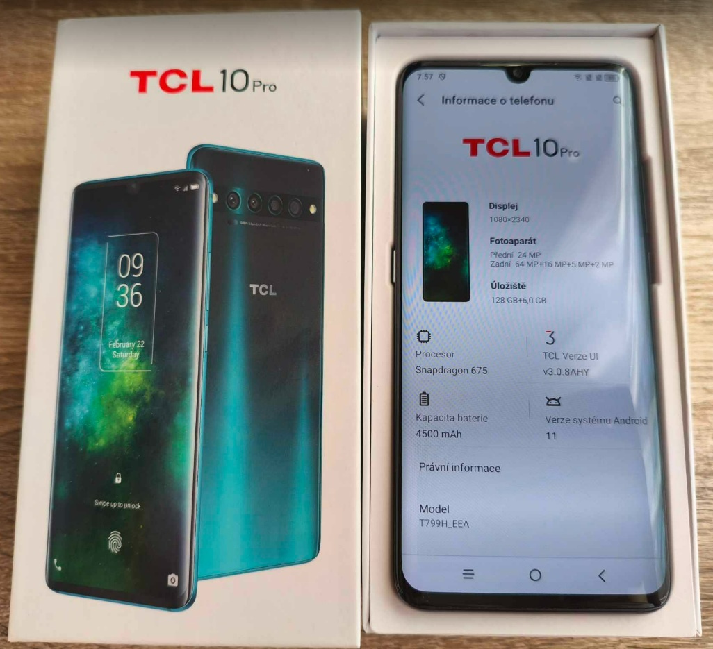 TCL 10pro - jako nový, rok záruka, originál balení