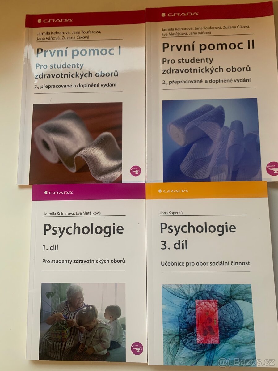 Učebnice Grada - První pomoc I a II, psychologie 1. a 3.díl