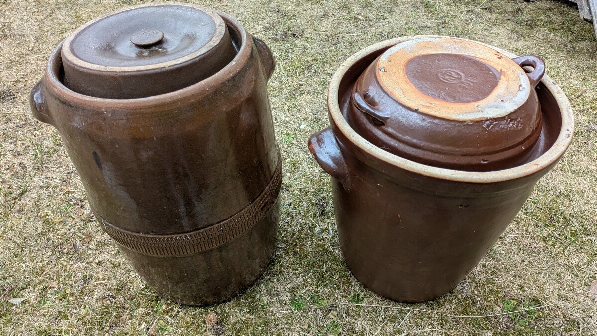 Prodám 4 keramické sudy na zelí 40l, 27l a 2x 20l
