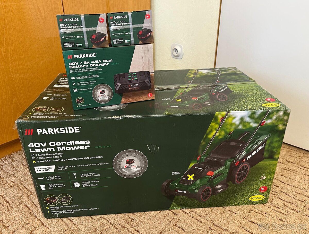 SADA: Aku sekačka Parkside |+2x baterie, rychlonabíječka