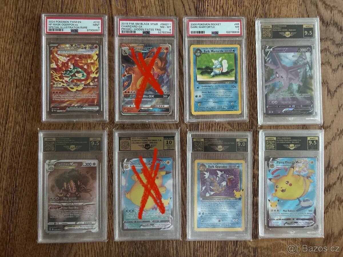 Pokémon ohodnocené karty od PSA a AP