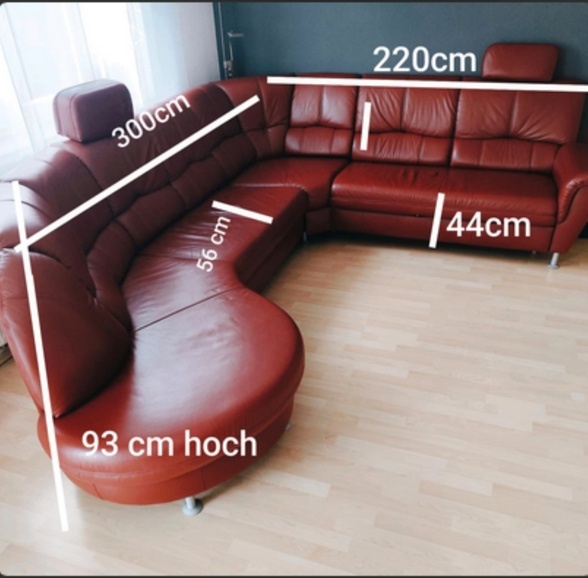 Kožená rohová rozkládací sedací souprava, 4226