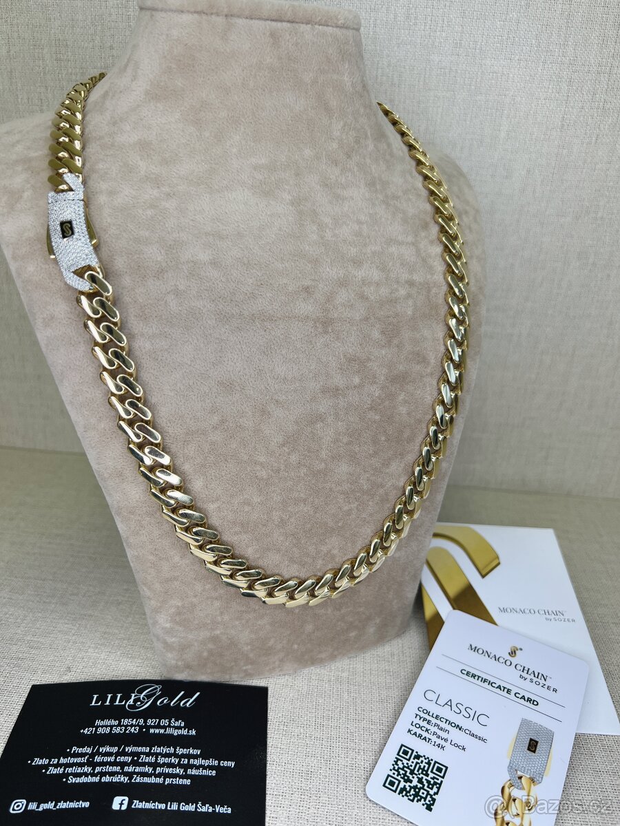 Zlatý řetízek 585/1000 42.88g Nová puncovaná