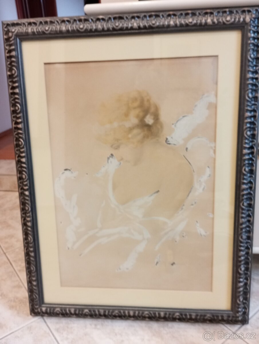 ZAMYŠLENÁ DÍVKA - JAN DĚDINA (1870 - 1955)