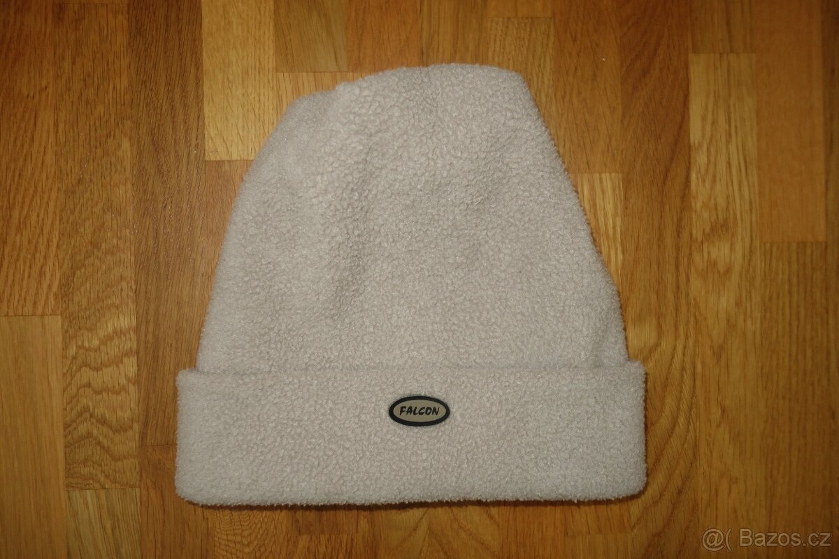 Béžová zimní dvojitá fleesová čepice vel.116/134