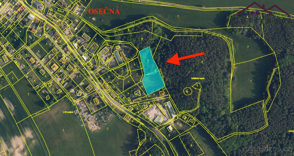 Prodej stavebního pozemku 2 361 m², Osečná, ev.č.