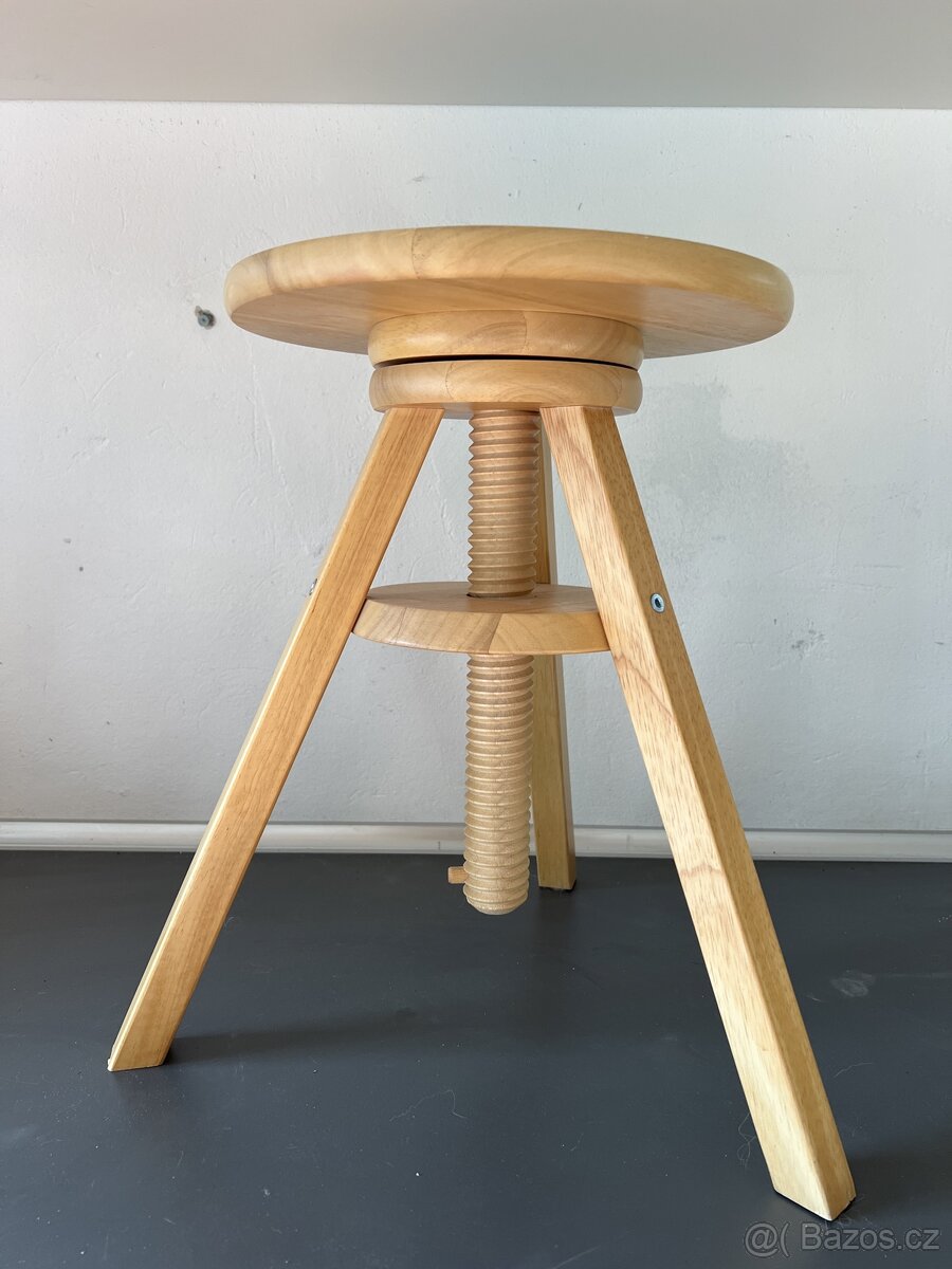 Barové stoličky Ikea  4 ks, přírodní dřevo  43-58cm