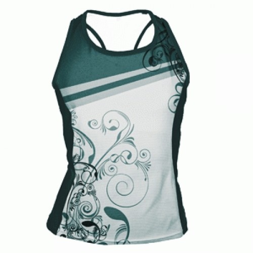 Dámský cyklistický fitness dres bílo-zelený