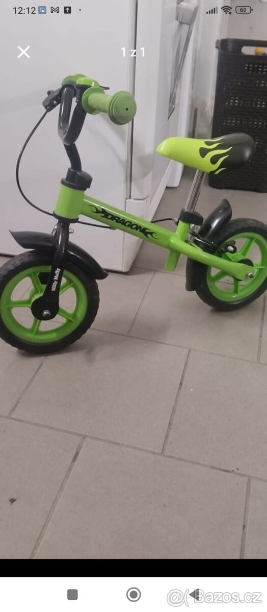 Odrážedlo Milly Mally Dragon s brzdou