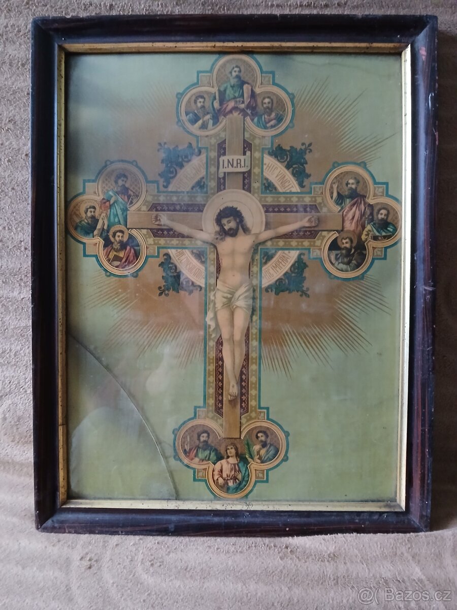 Prodám, konec 19. století, rozměr 36x48 cm. Cena 650 korun.