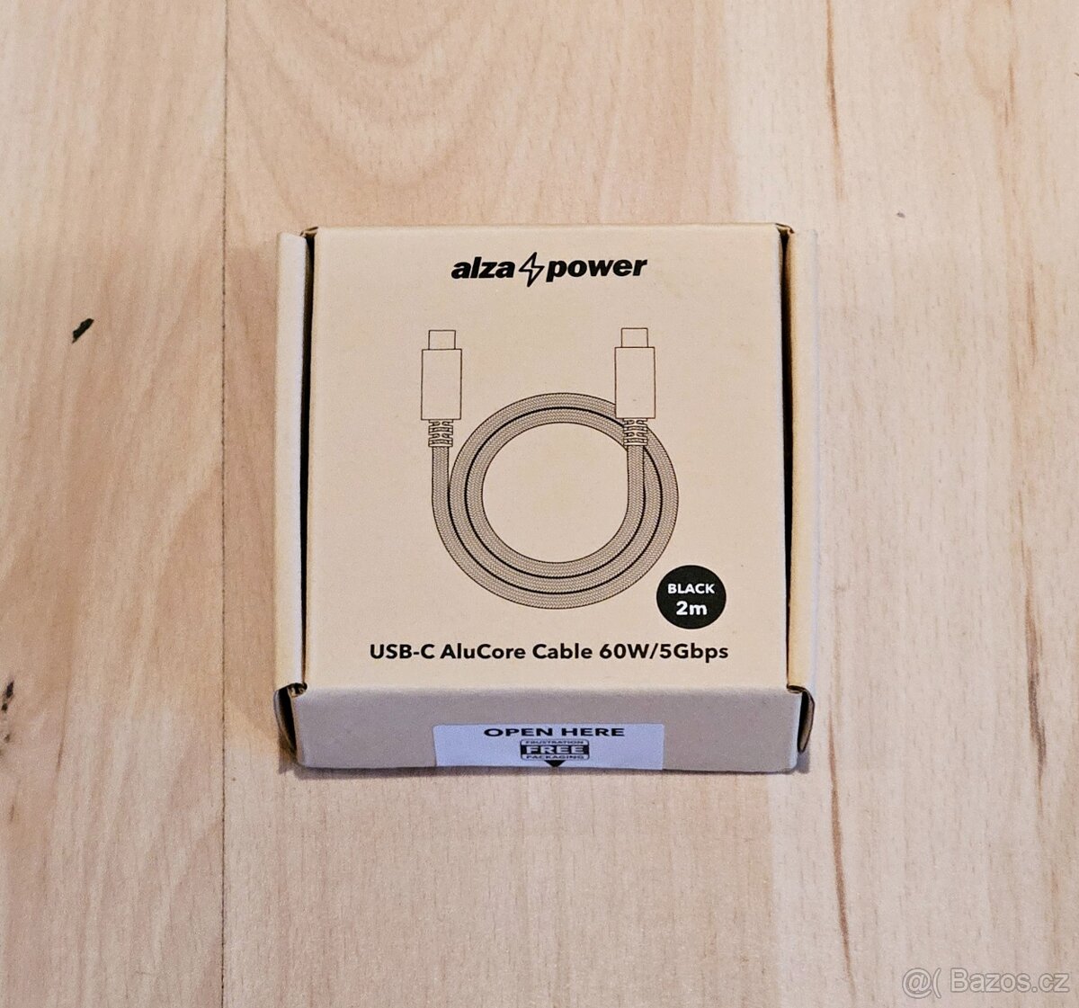 AlzaPower AluCore USB-C / USB-C 3.2 Gen 1, 3A, 60W, 2m černý
