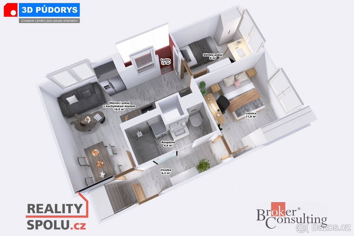 Převod dr. podílu, byty/3+kk, 55 m2, Polní 3369/12, 46601 Ja