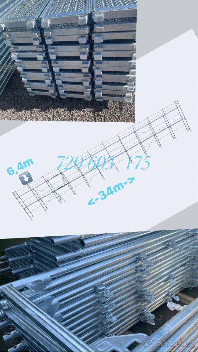 Prodám lešení typ Baumann, kompletní sestava 217m2