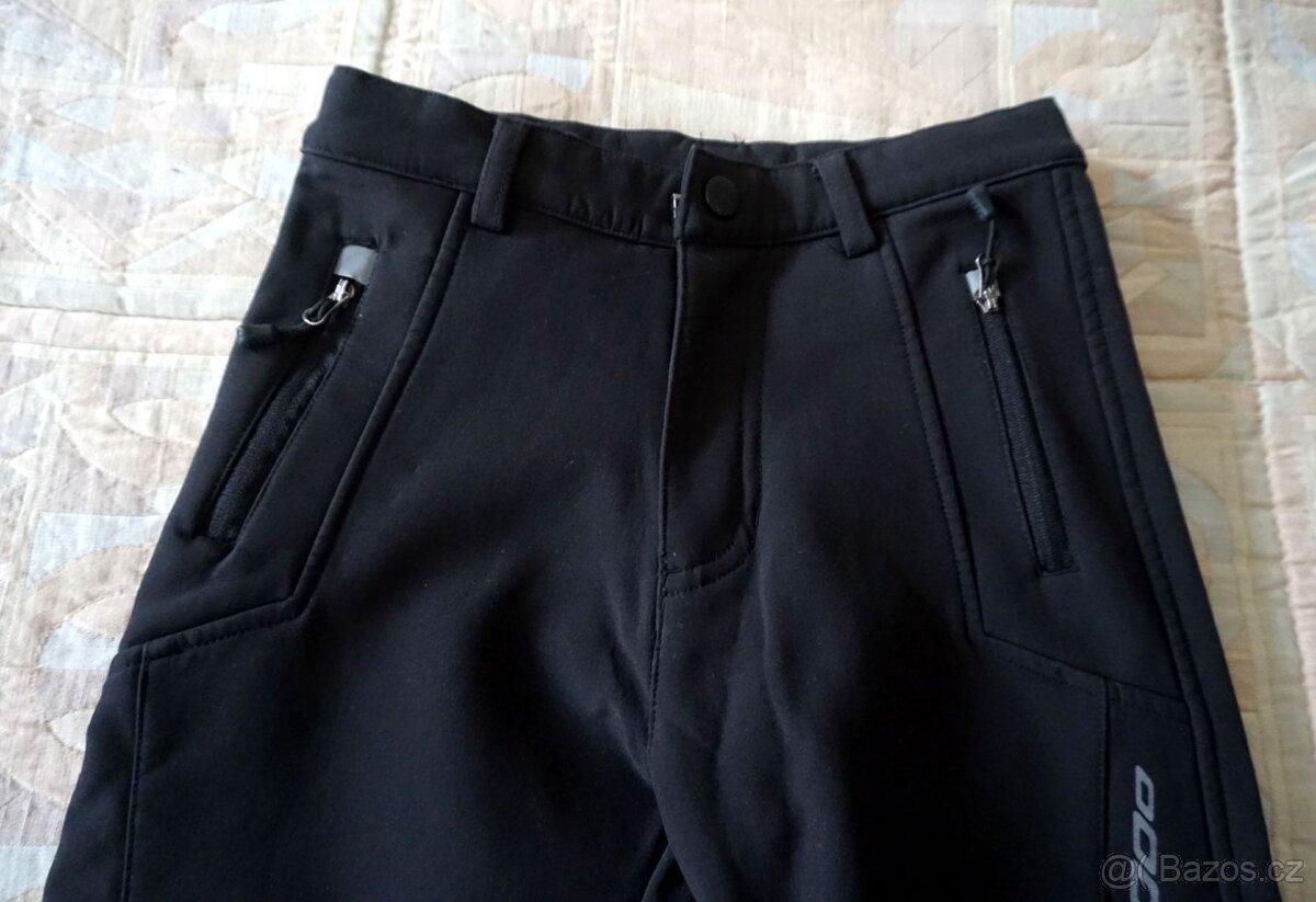 Dětské černé zateplené softshellové kalhoty v.110