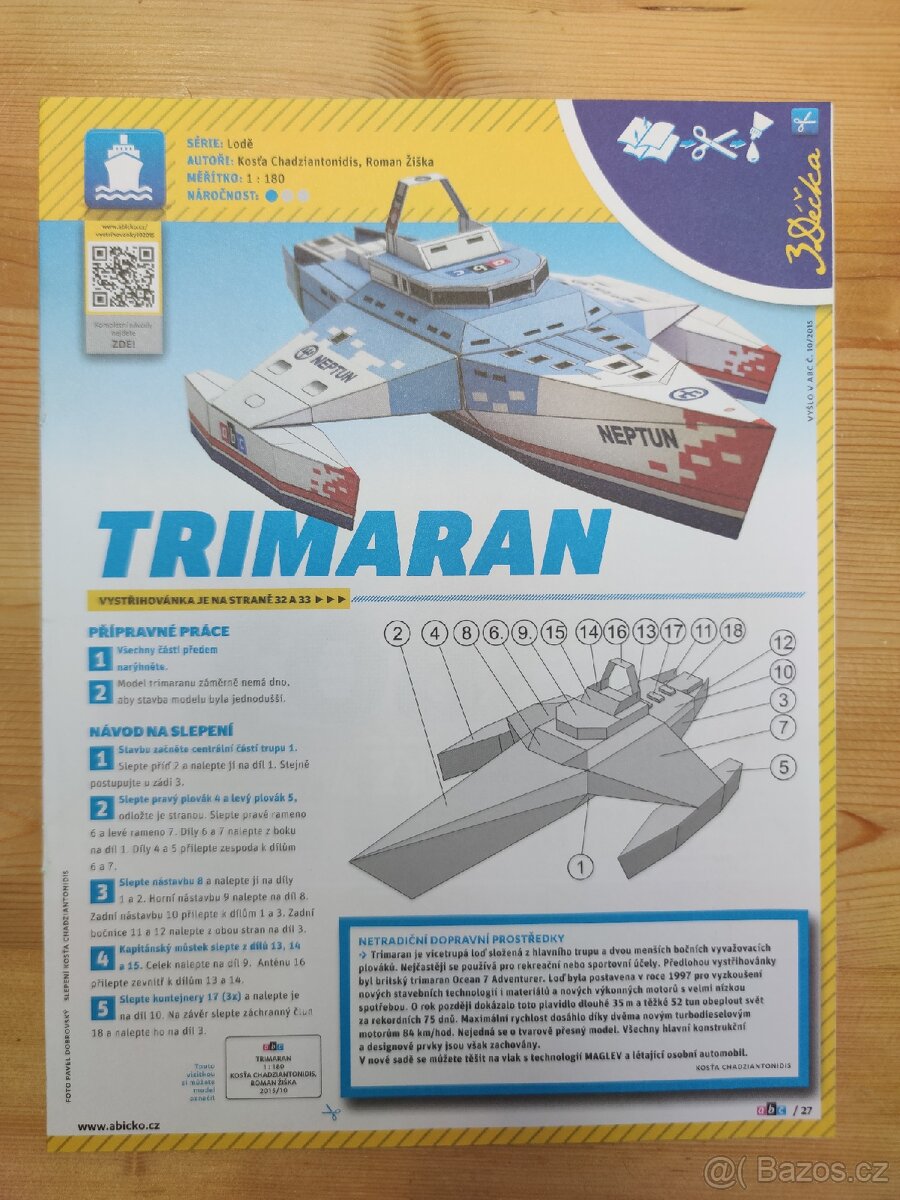 Trimaran Neptun z ABC – model 1:180