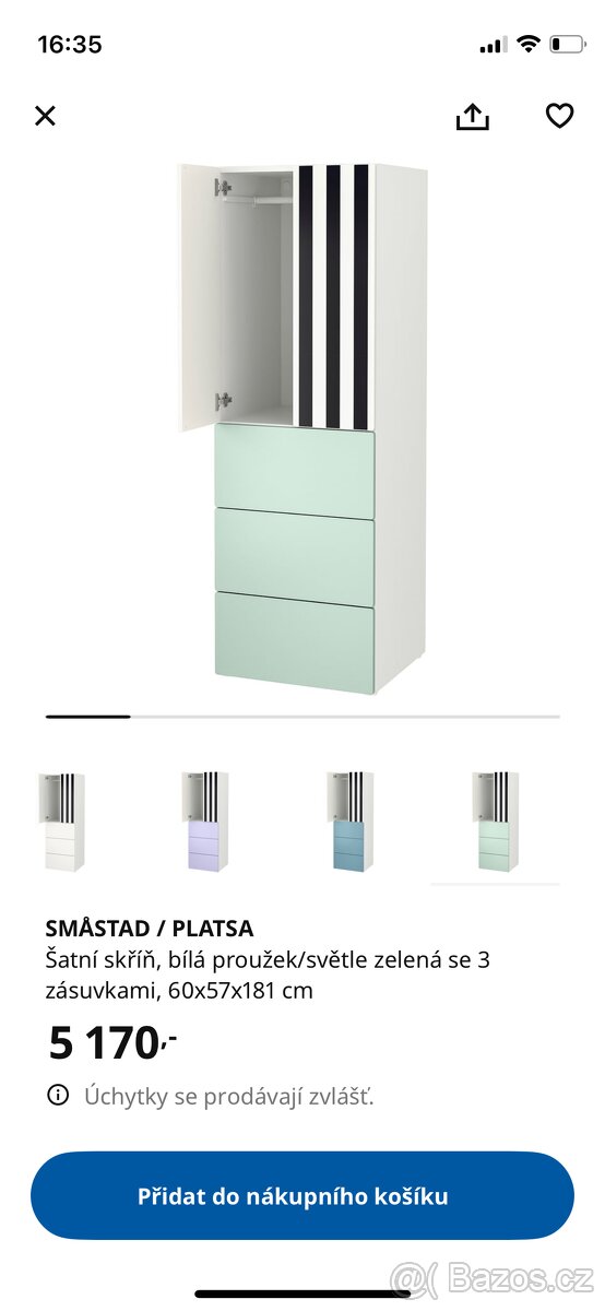 dětská šatní skříň Småstad/Platsa