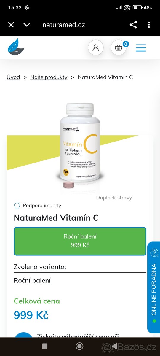 Vitamín C se šípkem a acerolou