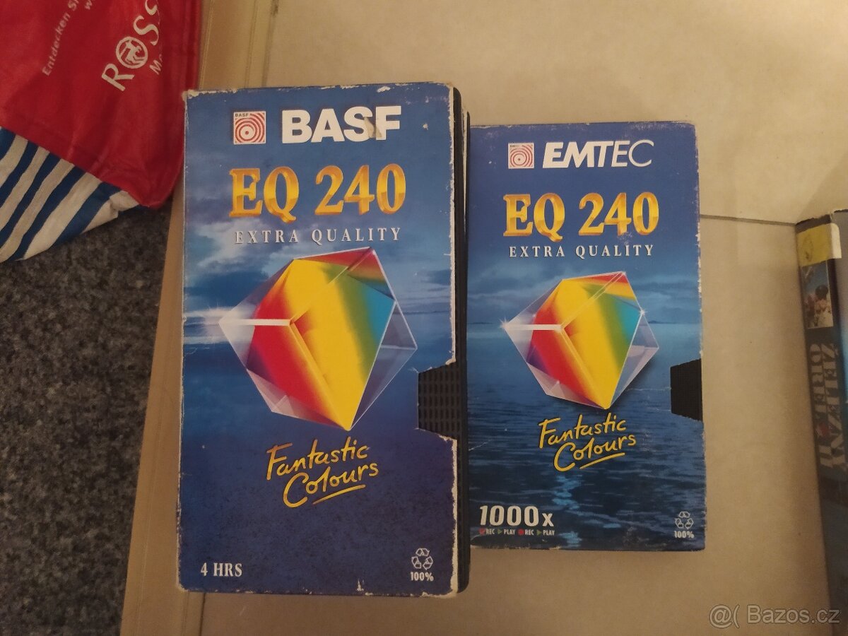 Videokazety, s filmy i prázdné (BASF, EMTEC)