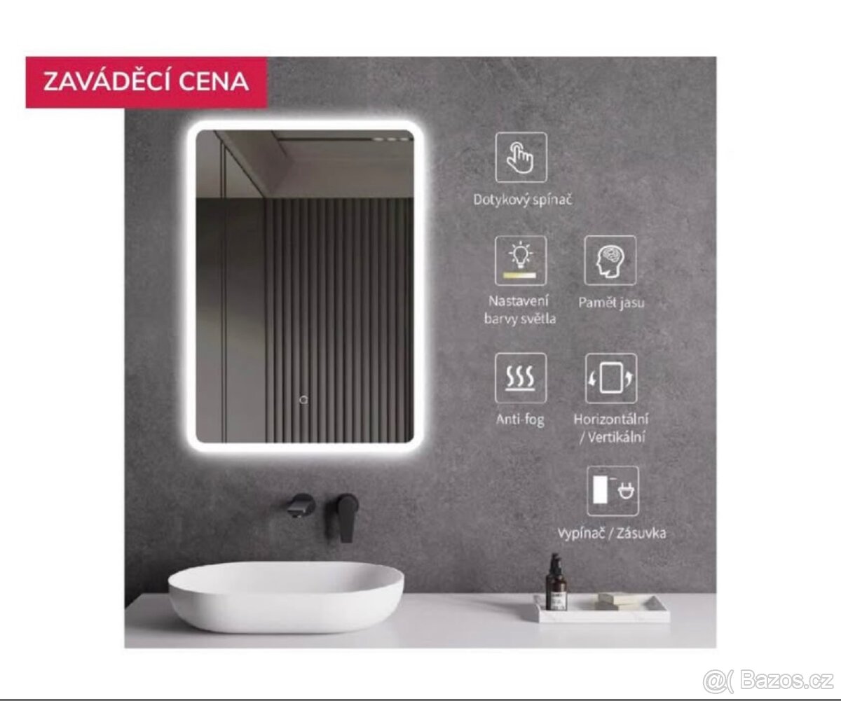 Koupelnové zrcadlo LED 60x80