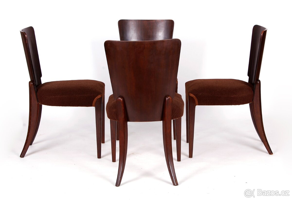 Jídelní židle H-214, návrh J. Halabala, UP závody, 4 ks