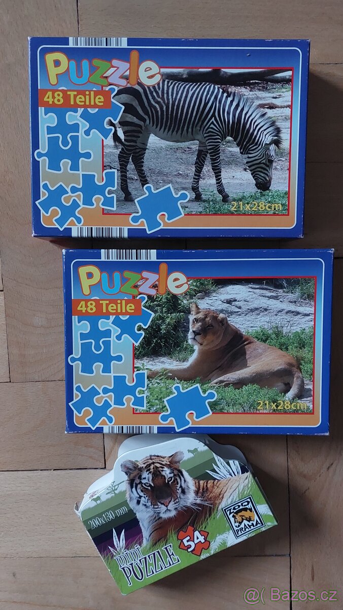 Puzzle zvířata 3x