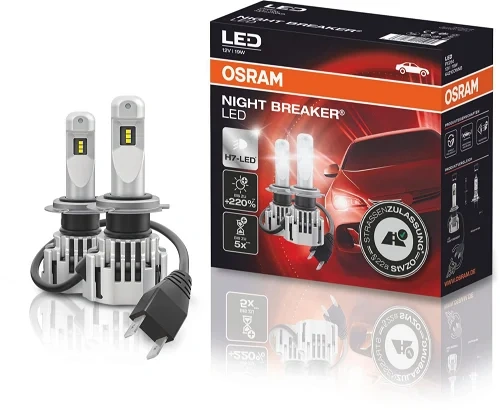 Žárovka OSRAM H7 nebo H4 12V legální LED 6000k 2ks +220%