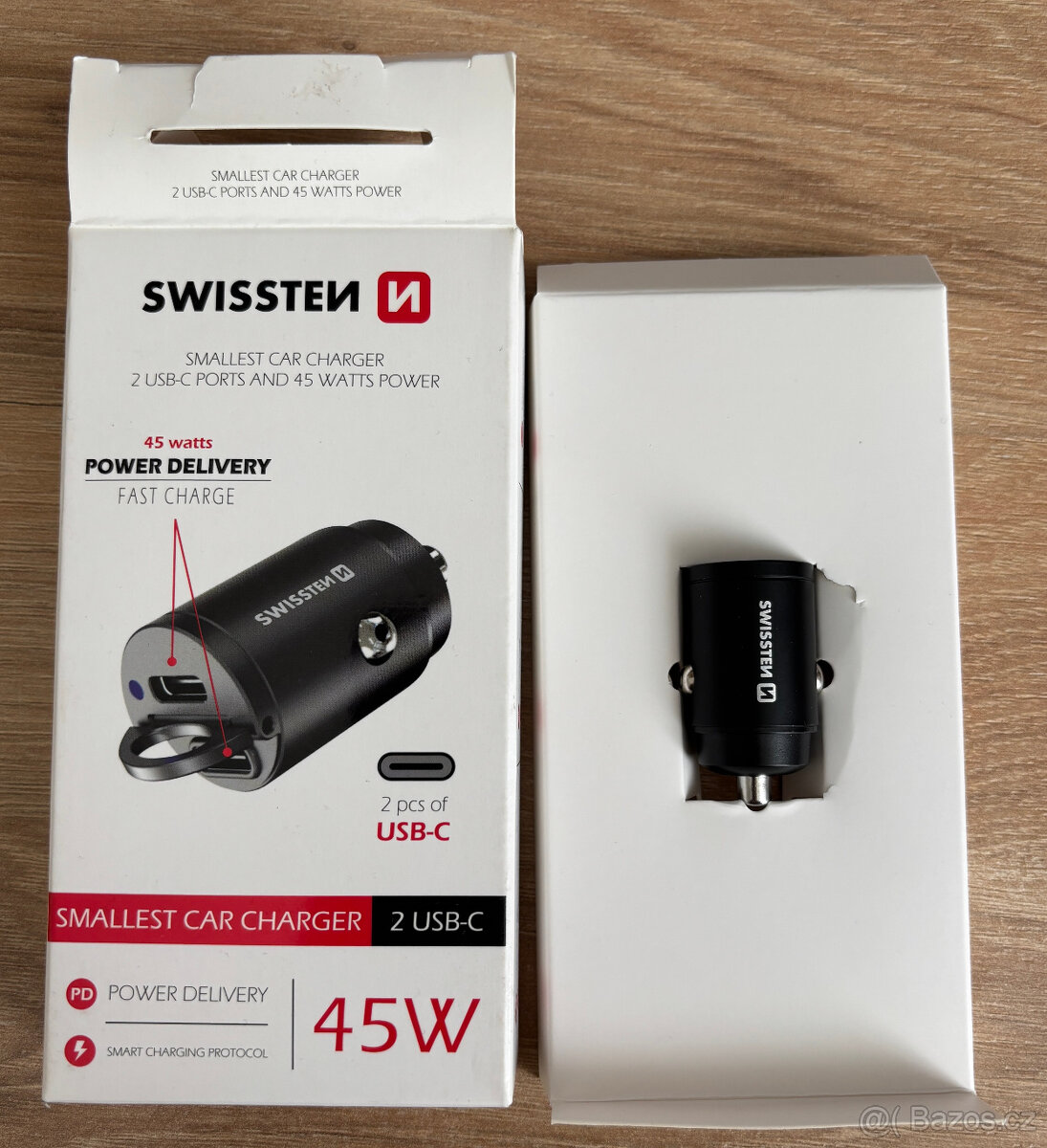 Swissten CL adaptér power delivery 2x USB-C 45W