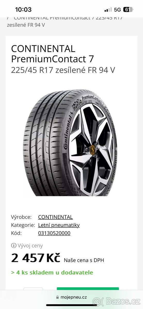 CONTINENTAL PremiumContact 7 225/45 R17