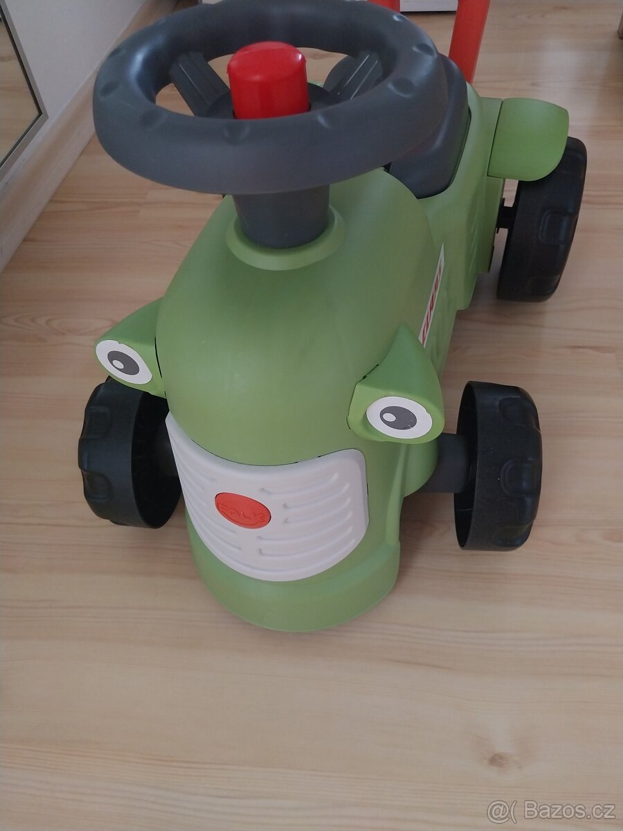 Falk Odrážedlo a chodítko 2v1 traktor Claas světle zelený s