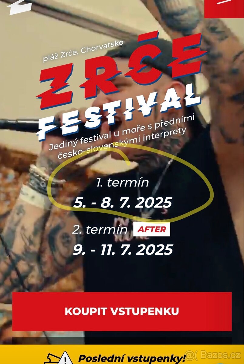 Zrce festival 4 vstupenky