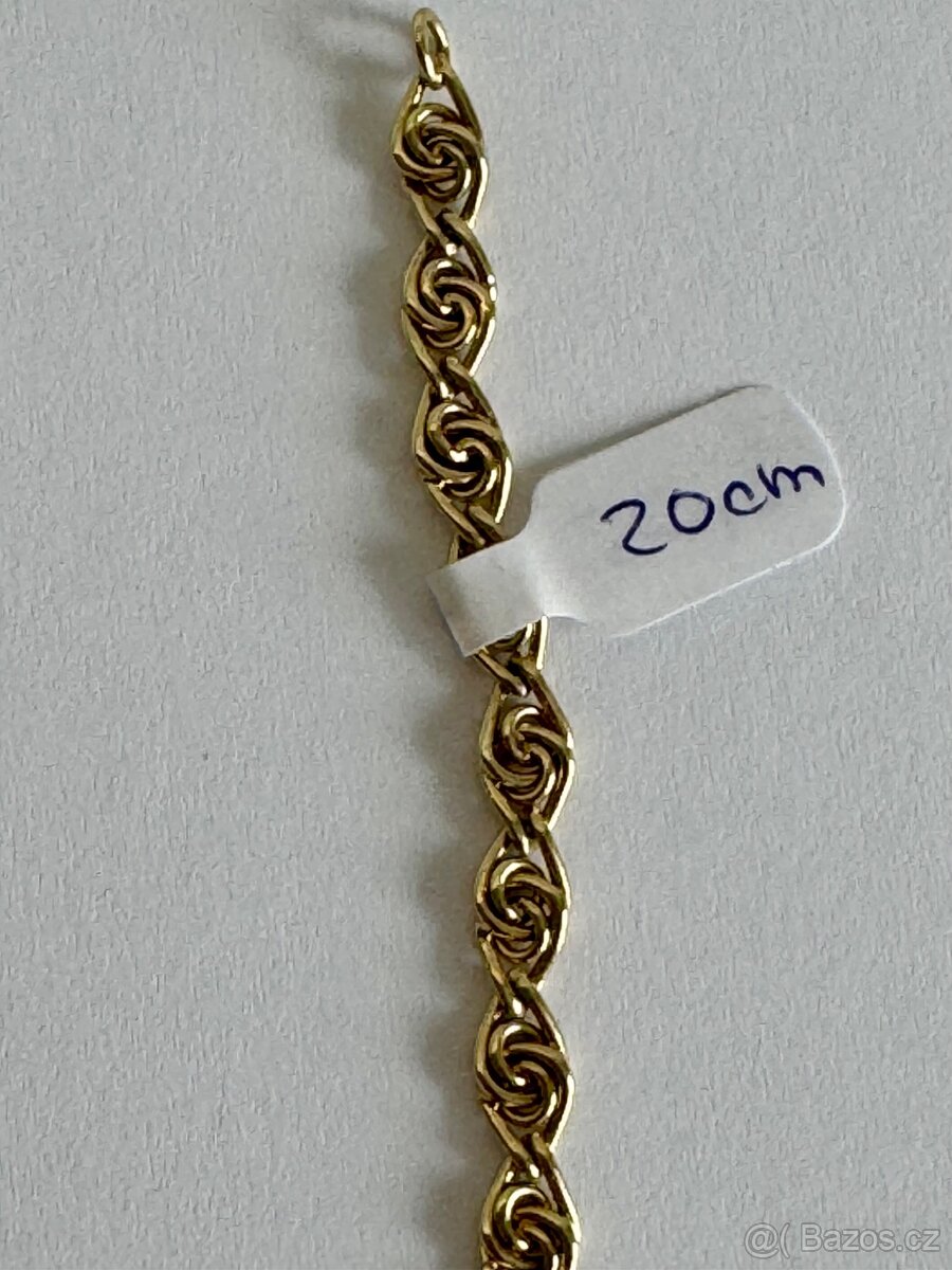 Zlatý náramek 14K, 5,65g, 20 cm