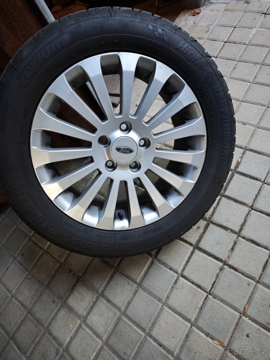 ALU kola Ford R16 ET 50 215 55 R16 pneu nové