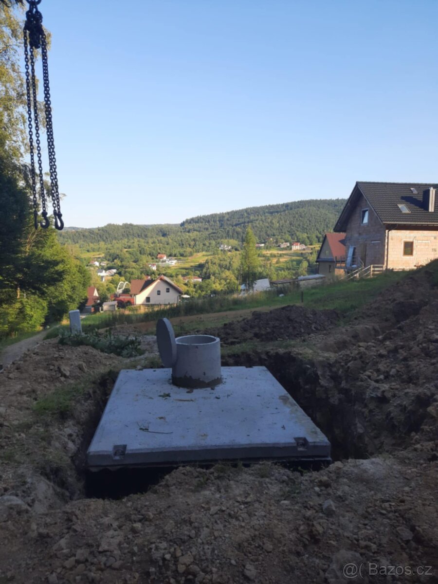 Sklep, betonová jímka