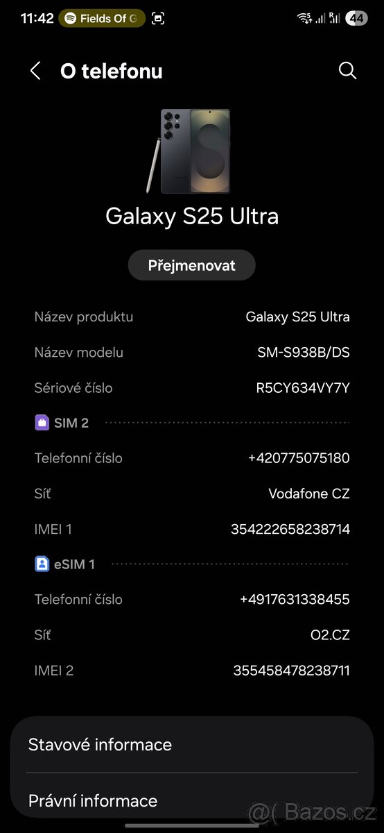Vyměním Samsung s25 ultra - Jet Black