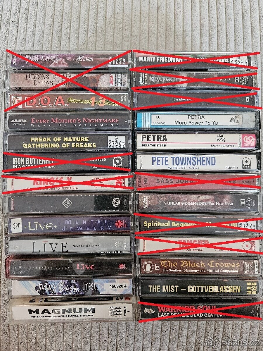 Originální MC kazety zahraniční rock, metal