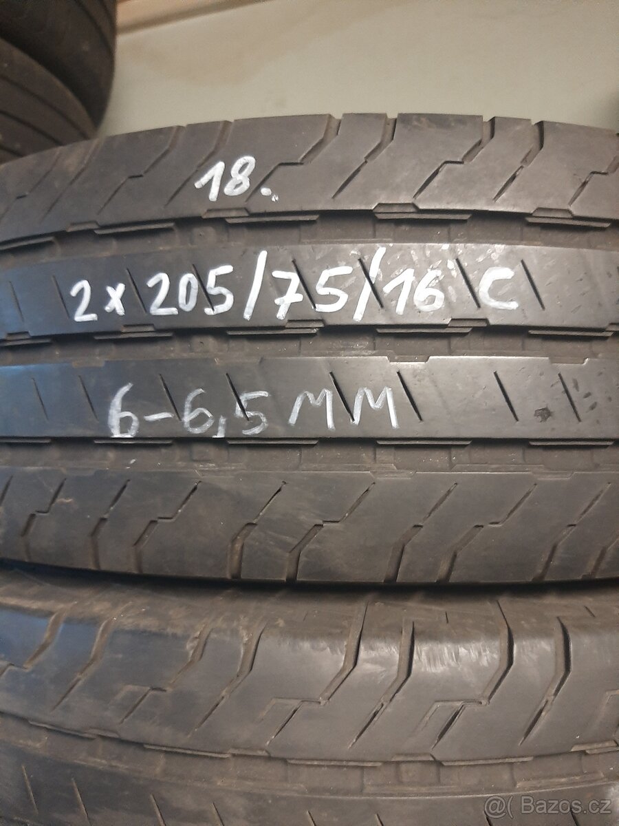 2 x letni zátěžové pneu r16C 205/75/16C