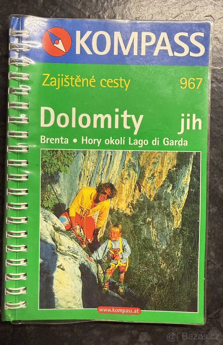 Mapa Dolomity - jih (Zajištěné cesty 967)
