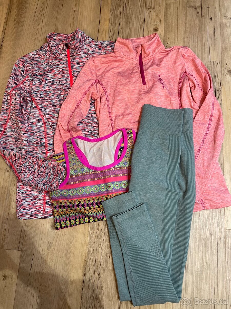 Krásný set 2x thermo triko+leginy+tílko Lindex 134/140