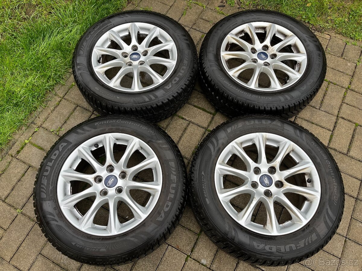 4x alu disky FORD 5x108 R16, zánovní zimní pneu