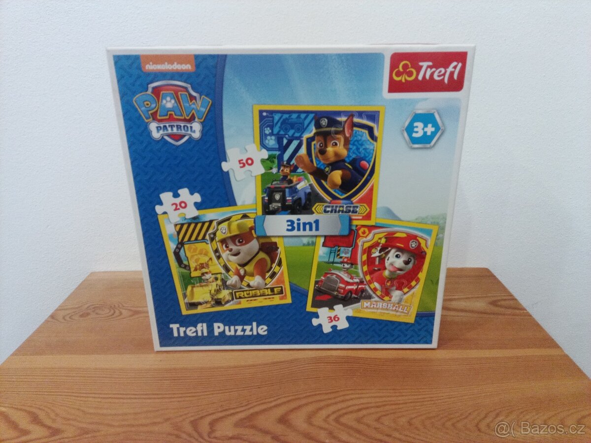 Puzzle 3v1 Marshall, Rubble a Chase Paw Patrol 20x19,5cm
