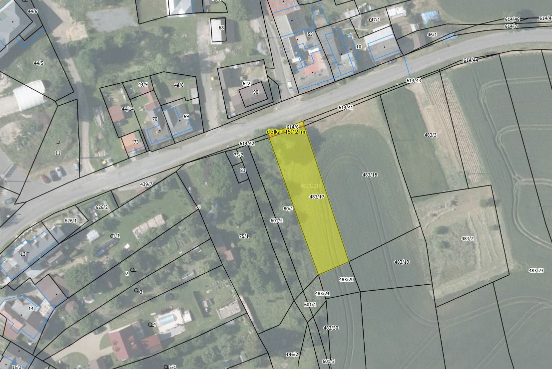 Stavební pozemek v obci Luká - Střemeníčko, okr. Olomouc