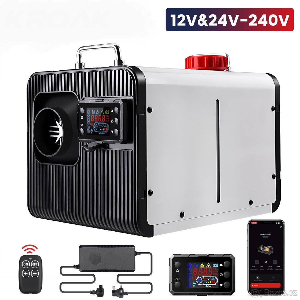 Nezávislé naftové topení 5-8kW 12, 24 a 220V, Bluetooth
