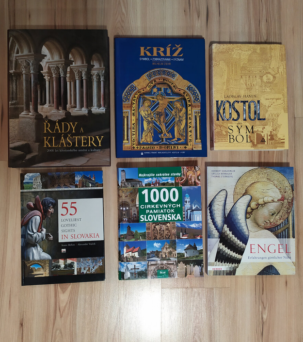 Predám knihy - sakrálne stavby, kríž, anjeli v umení
