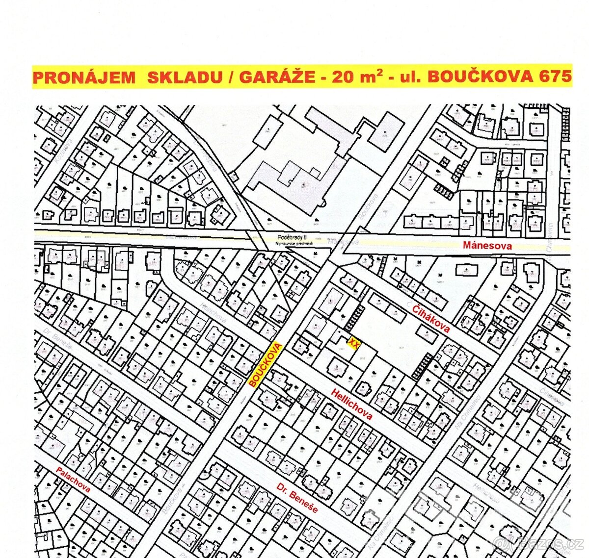 Poděbrady - pronájem sklad / garáž o výměře 20 m²